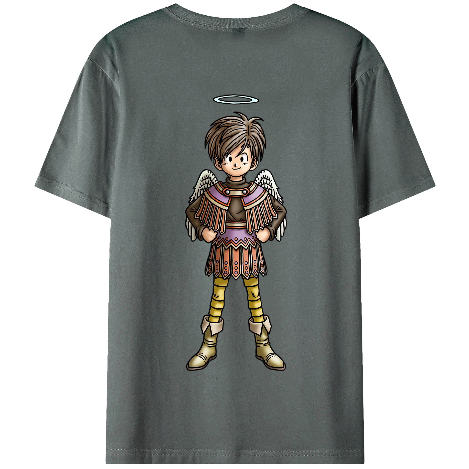 （画像用） ドラゴンクエスト Doragon Kuesuto Dragon Quest 綿100％半袖Tシャツ（背面プリント）